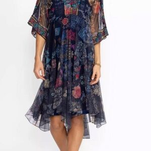 Johnny Was Navy Floral High Low Dress